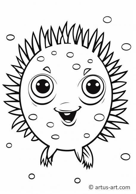 Porcupine fish Coloring Page For Kids